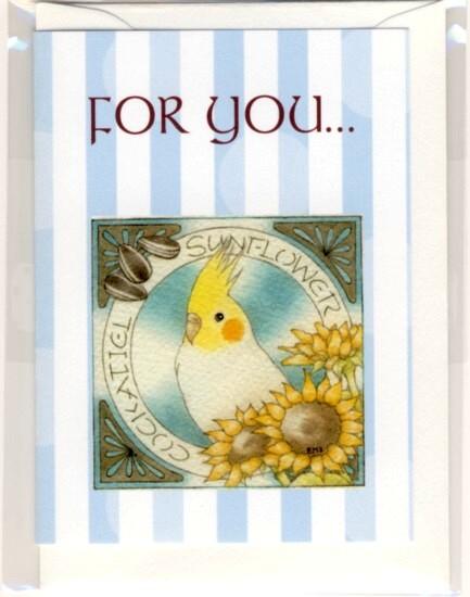Cockatiel Message Card Note Card - Boutique SWEET BIRDIE
