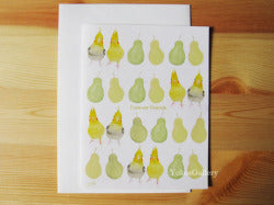 グリーティングカード "Forever Friends"オカメインコ 封筒付き二つ折りカード - 小鳥雑貨専門のお店 スウィート・バーディー・ブティック