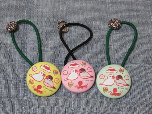 くるみボタンゴム お正月用 文鳥 - 小鳥雑貨専門のお店 スウィート・バーディー・ブティック