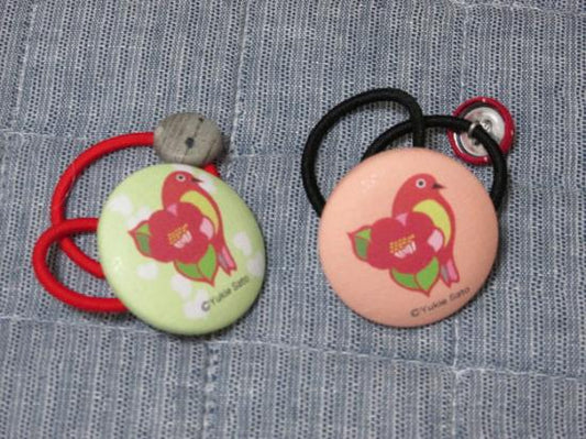 くるみボタンゴム お正月用 メジロ - 小鳥雑貨専門のお店 スウィート・バーディー・ブティック