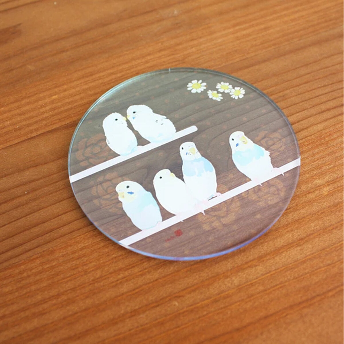 Made-to-Order Budgie Acrylic Coaster – Order by Nov. 19, 2025/ Estimated Shipping Date: Mid Dec. 2025