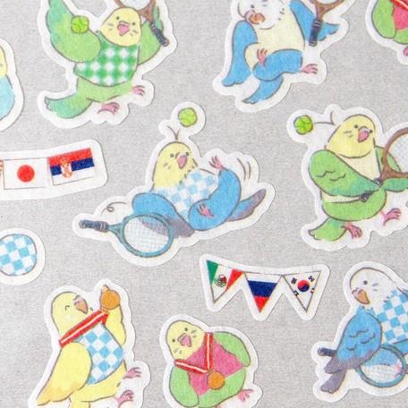 Budgie Budgerigar Parakeet Stickers Tennis - Boutique SWEET BIRDIE