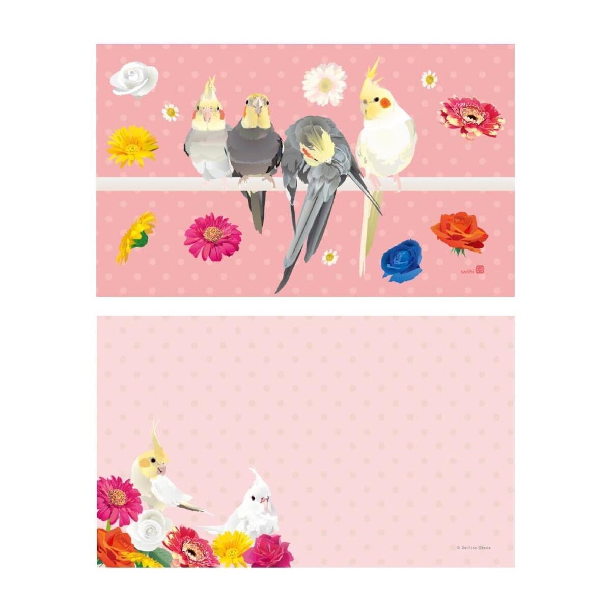 Set of 10 Cockatiel Mini Message Card