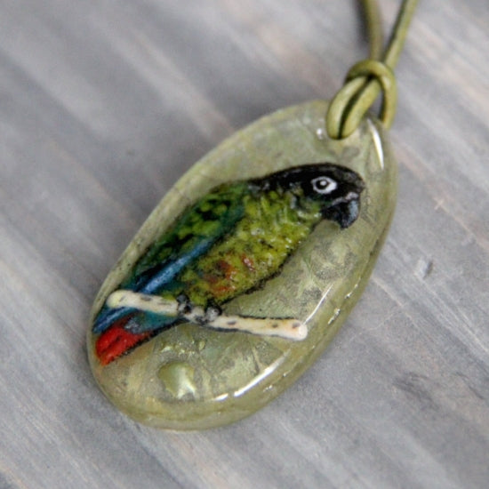 ガラスフュージングペンダント ウロコインコ - 小鳥雑貨専門のお店 スウィート・バーディー・ブティック