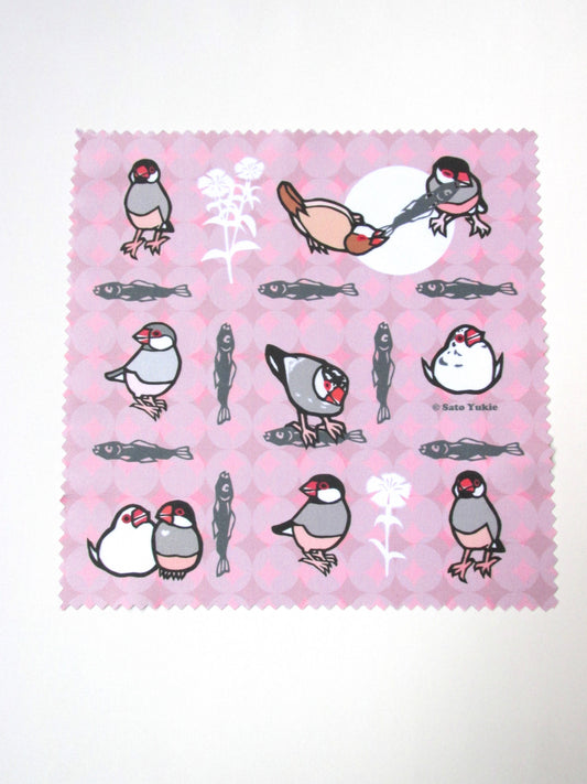 Java Sparrow & Dried Sardine Pink Lens Cloth Microfiber Cloth