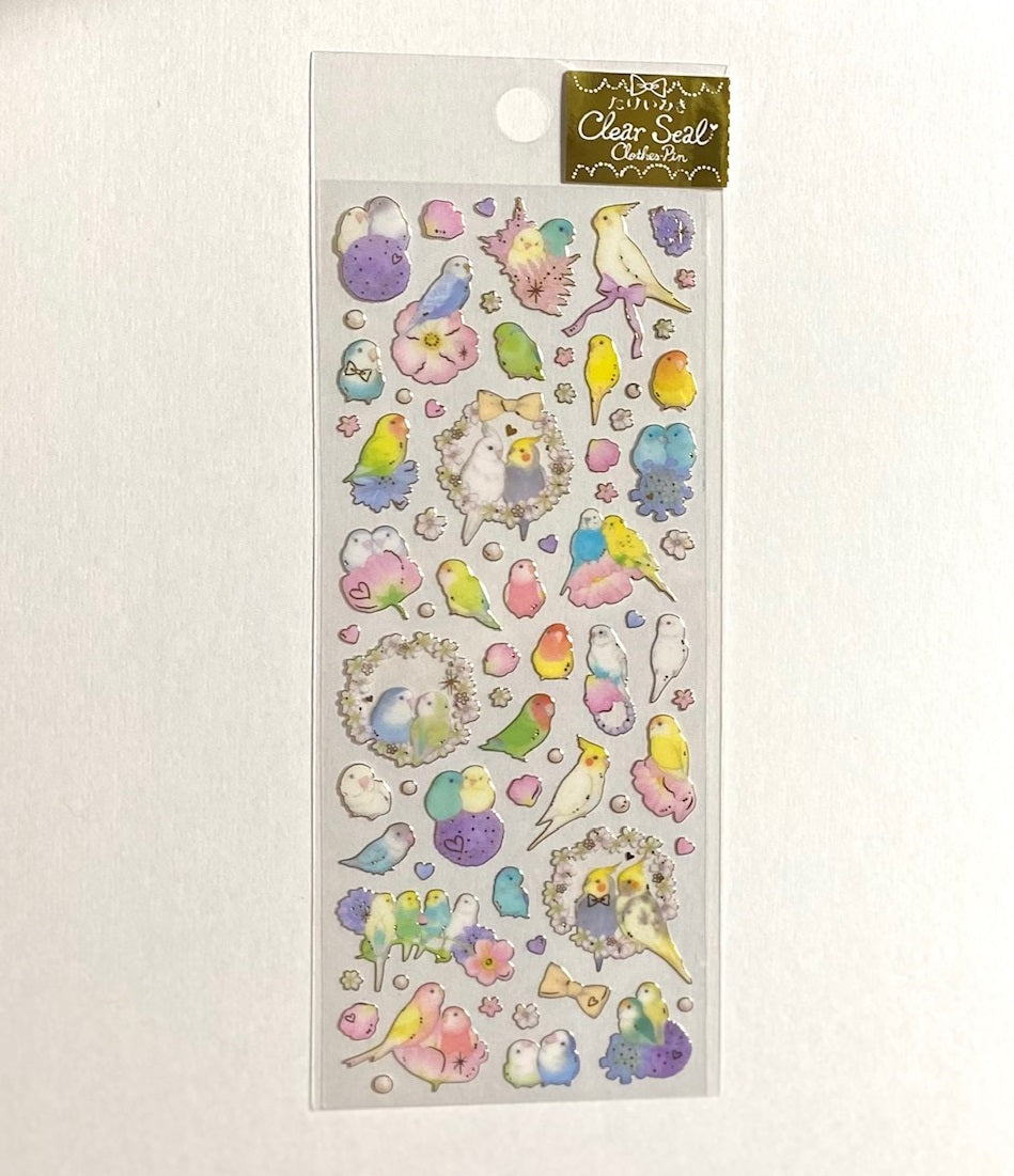 Bird Stickers with Gold Frame