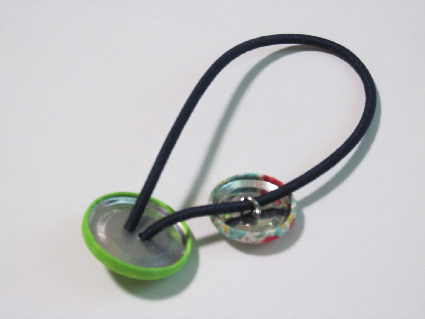 Indian Ringneck Parakeet Fabric Button Elastic Hair Tie