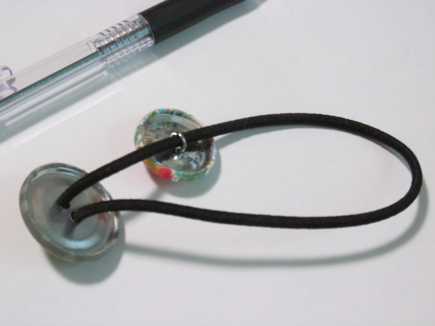 Indian Ringneck Parakeet Fabric Button Elastic Hair Tie