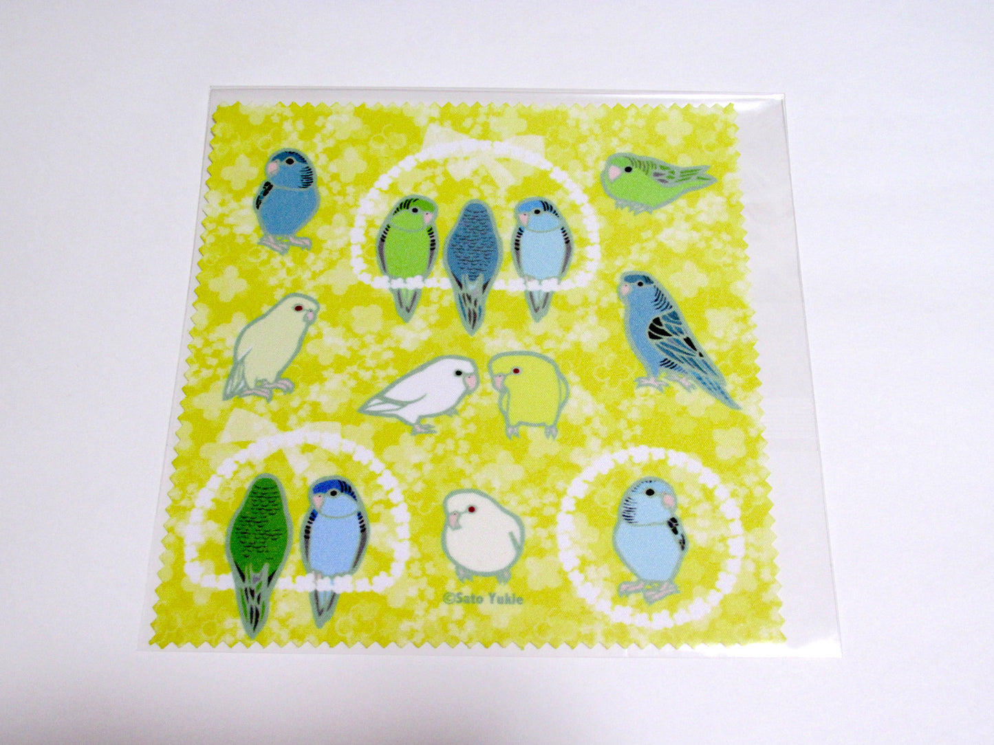 Barred Parakeet Lens Cloth Microfiber Cloth Yellow
