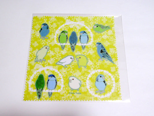 Barred Parakeet Lens Cloth Microfiber Cloth Yellow