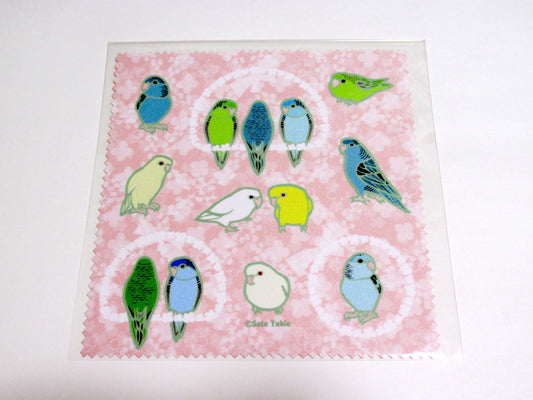 Barred Parakeet Lens Cloth Microfiber Cloth Pink