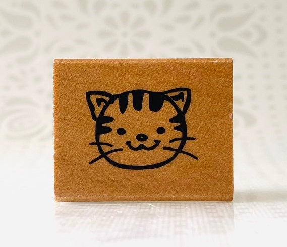 Cat Face Rubber Stamp