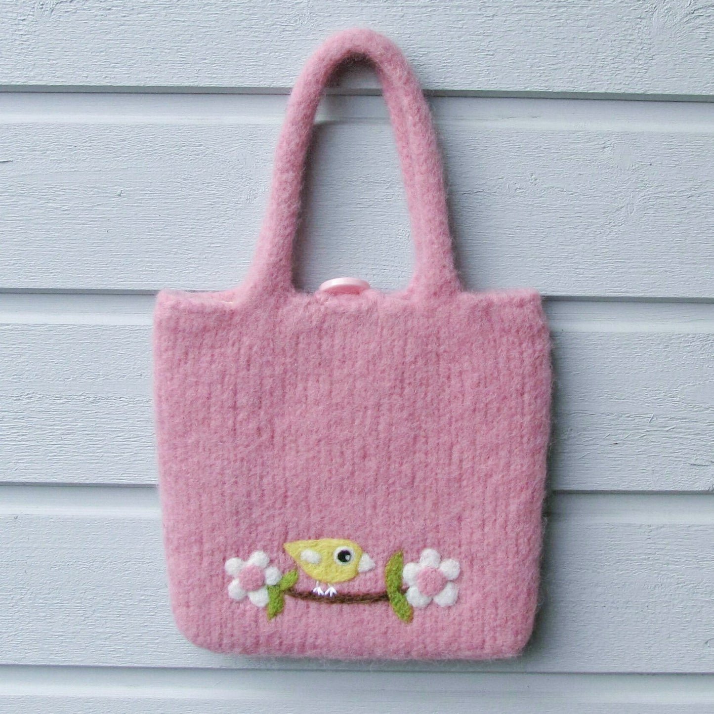 Budgie Budgerigar Parakeet Wool Felted Bag - Boutique SWEET BIRDIE
