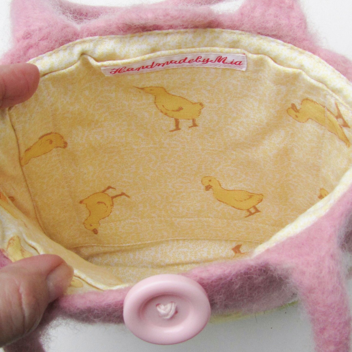 Budgie Budgerigar Parakeet Wool Felted Bag - Boutique SWEET BIRDIE