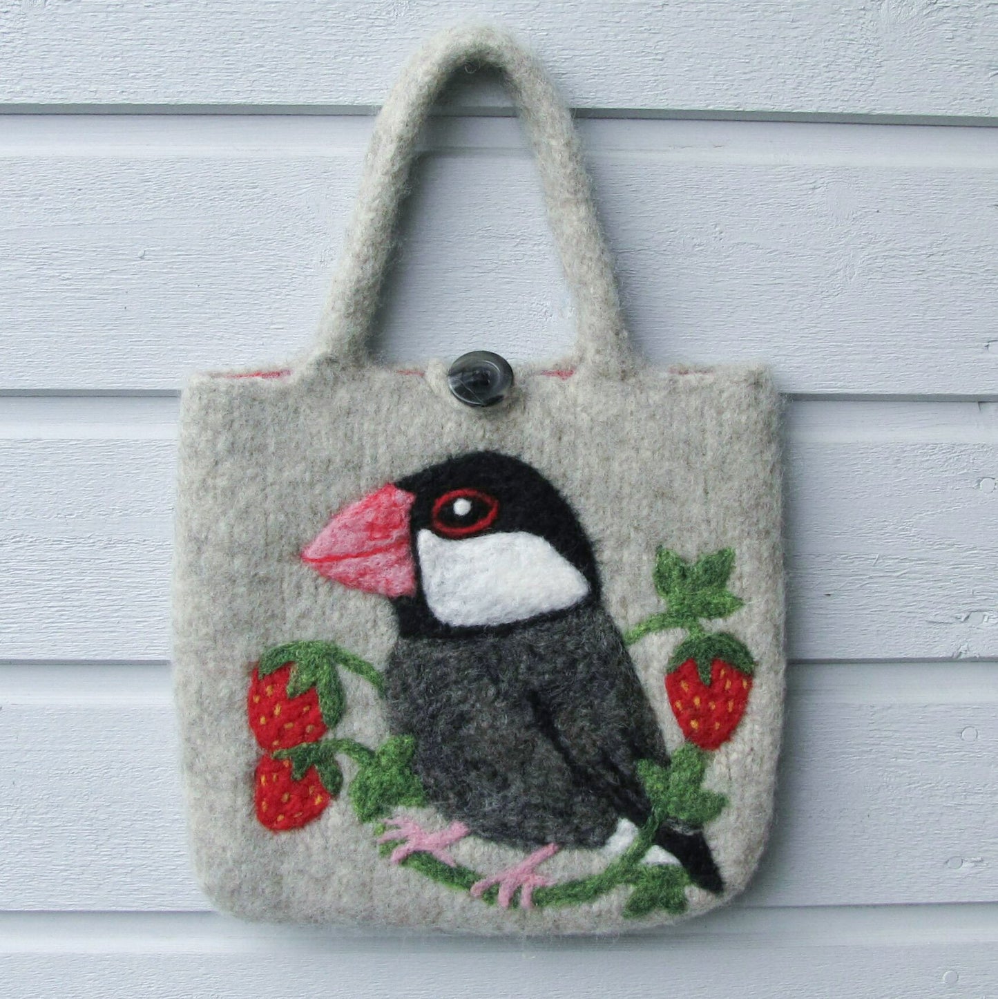 Java Sparrow Wool Felted Bag - Boutique SWEET BIRDIE