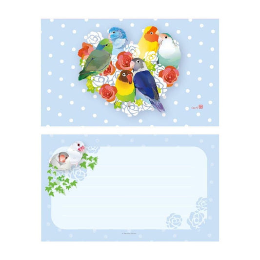 Set of 10 Happy Birds Mini Message Card