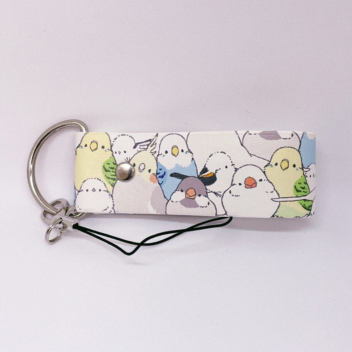 Long-tailed Tit Budgie Cockatiel Java Sparrow Leather Strap Key Holder