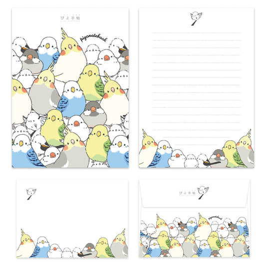 Long-tailed Tit Budgie Cockatiel Java Sparrow Letter Set