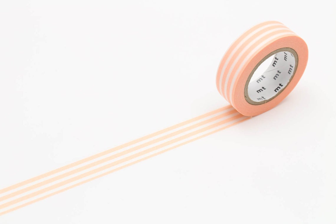 mt 1P Border Peach Cream Japanese Washi Tape MT01D381 - Boutique SWEET BIRDIE