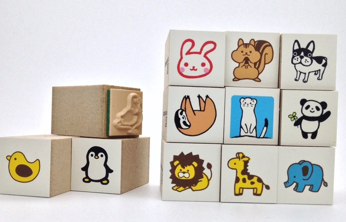 Animal Rubber Stamp Squirrel Sloth Ermine Panda Lion Giraffe (Mini Size)