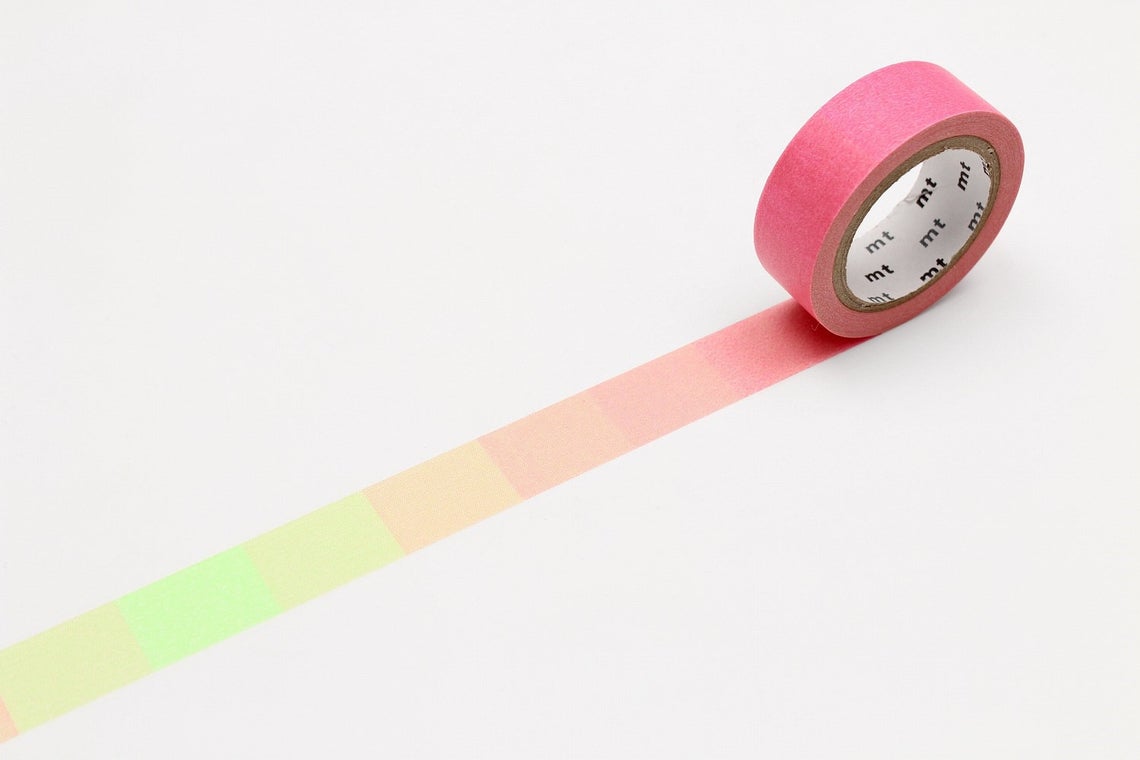 mt deco Fluorescence Gradation Pink x Green Japanese Washi Tape Masking Tape MT01D459 - Boutique SWEET BIRDIE