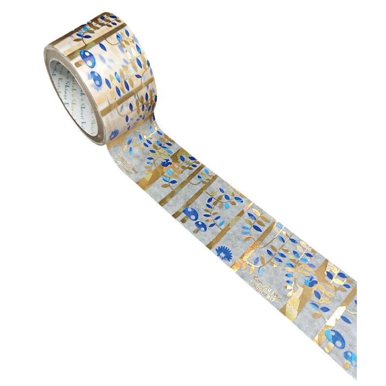 Forest Gold & Blue Glitter Japanese Washi Tape