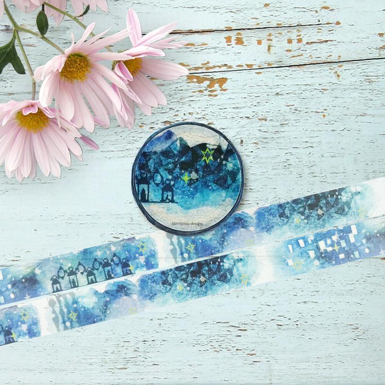 Serene Night insomnia design Japanese Washi Tape Masking Tape ID-MK-001 - Boutique SWEET BIRDIE