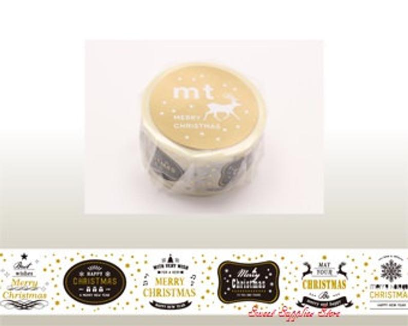 mt Christmas Message Glitter Japanese Washi Tape