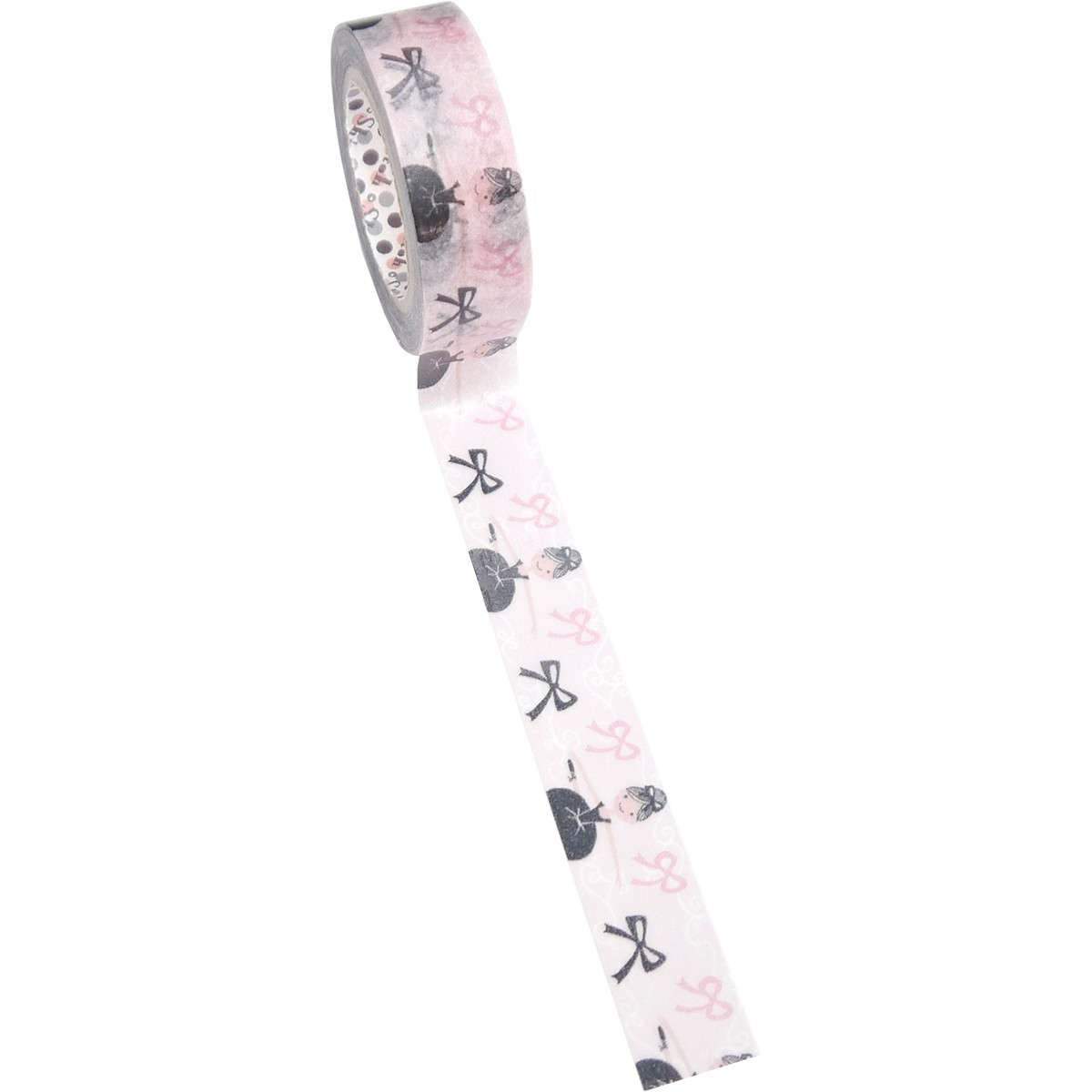Ballet Ballerina Washi Tape Masking Tape Black & Pink Ballet - Boutique SWEET BIRDIE