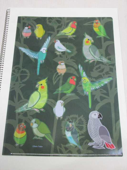 Yukie Sato A4 File Folder  Organizer Java Sparrow, Budgie Budgerigar Cockatiel Monk Parakeet, African Gray Parrot Lovebird - Boutique SWEET BIRDIE