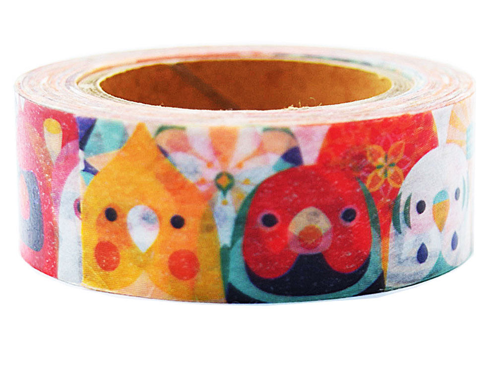 Budgie Cockatiel Silver Glitter Japanese Washi Tape - Sweet Birdie