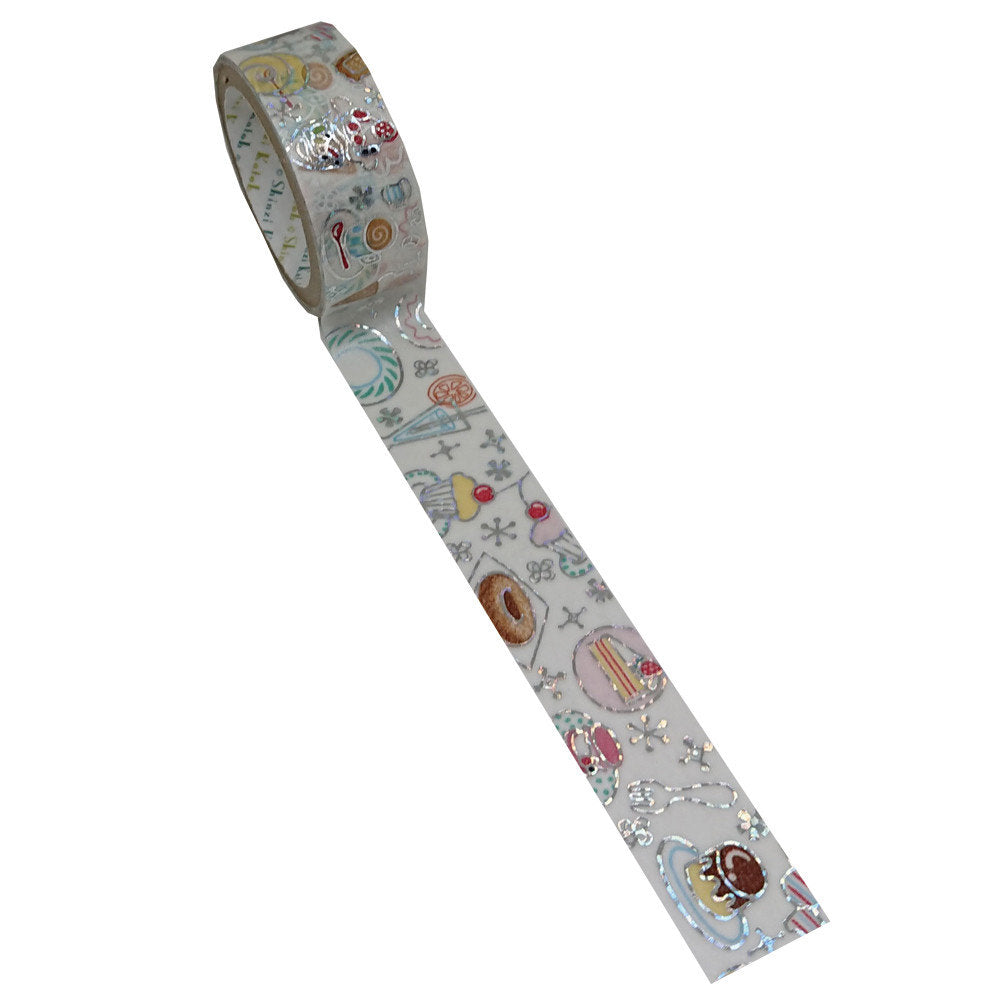Sweet Japanese Silver Glitter Washi Tape Shinzi Katoh Design (ks-dt-10076) - Boutique SWEET BIRDIE