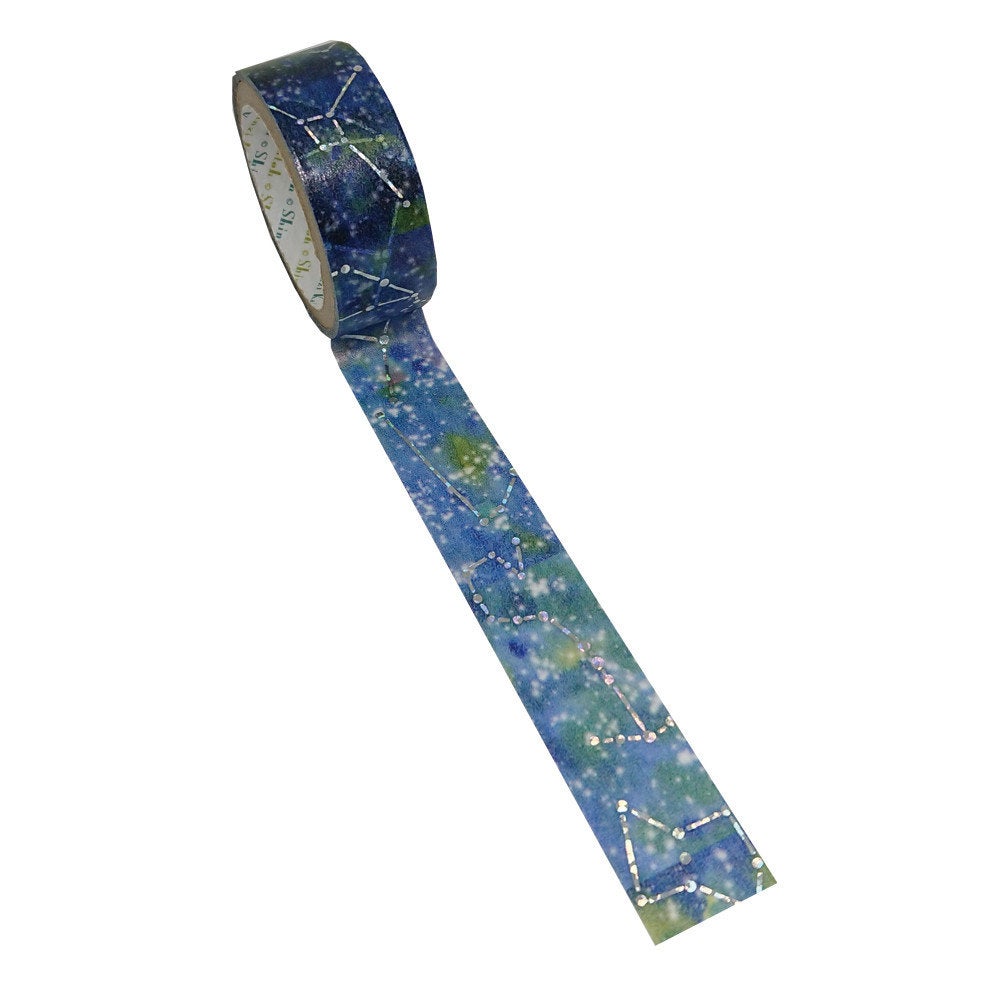 Zodiac Sign Japanese Silver Glitter Washi Tape Shinzi Katoh Design (ks-dt-10071) - Boutique SWEET BIRDIE