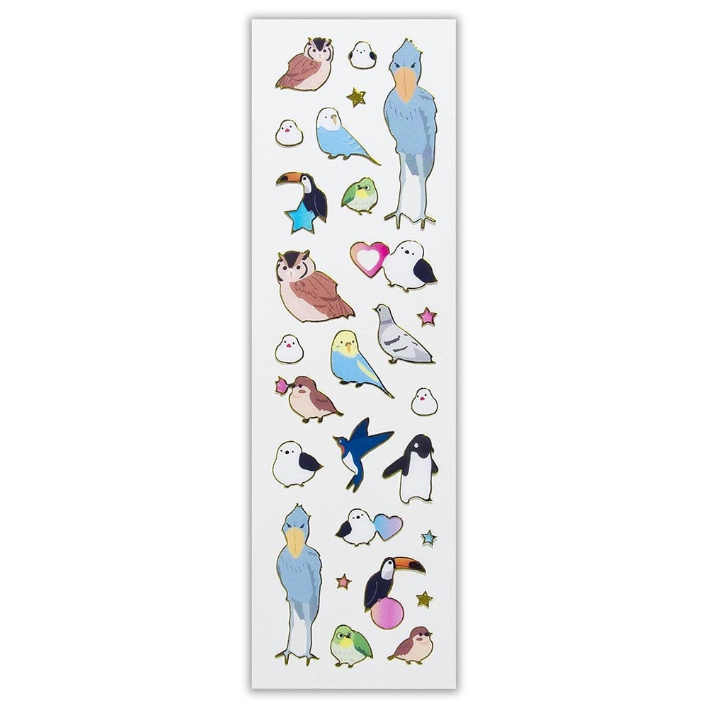 Bird Gold Frame Stickers Owl Long-tailed Tit Shoebill Java Sparrow Budgie Budgerigar Parakeet Toucan Japanese White-eye Penguin 5444106 - Boutique Sweet Birdie