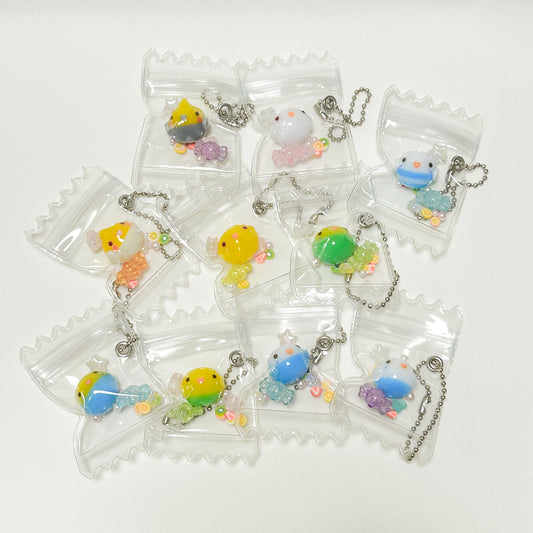 Budgie and Cockatiel Candy Bag Shaker Charm