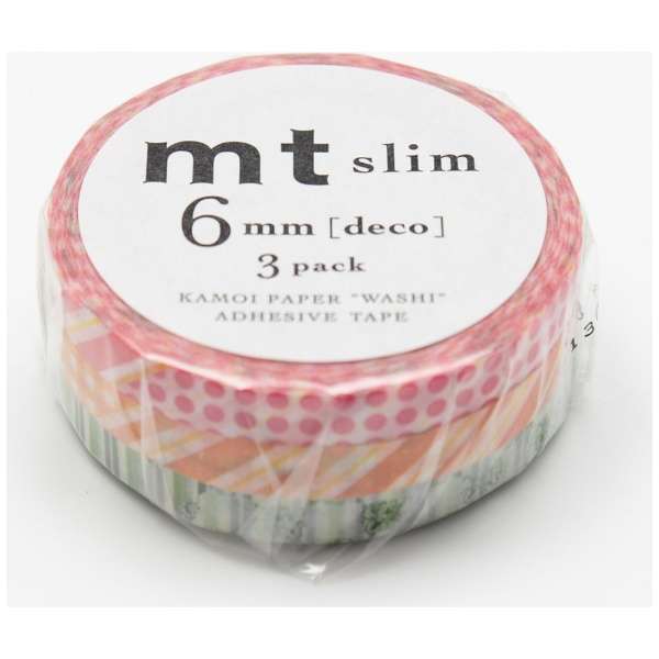 mt slim deco D Japanese Washi Tape 6mm Sets of 3 MTSLIM19