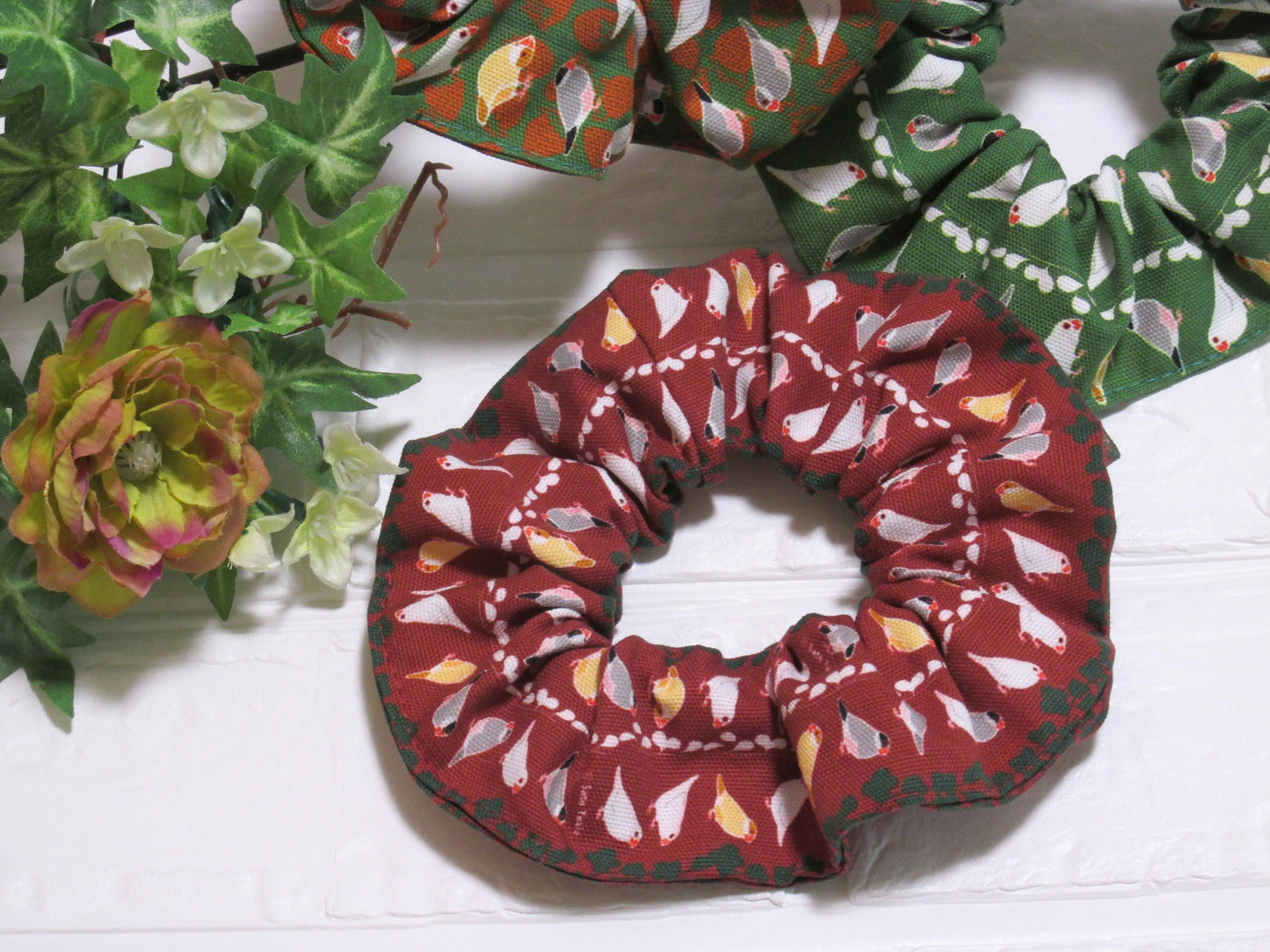 Java Sparrow  Handmade Cotton Scrunchie 6