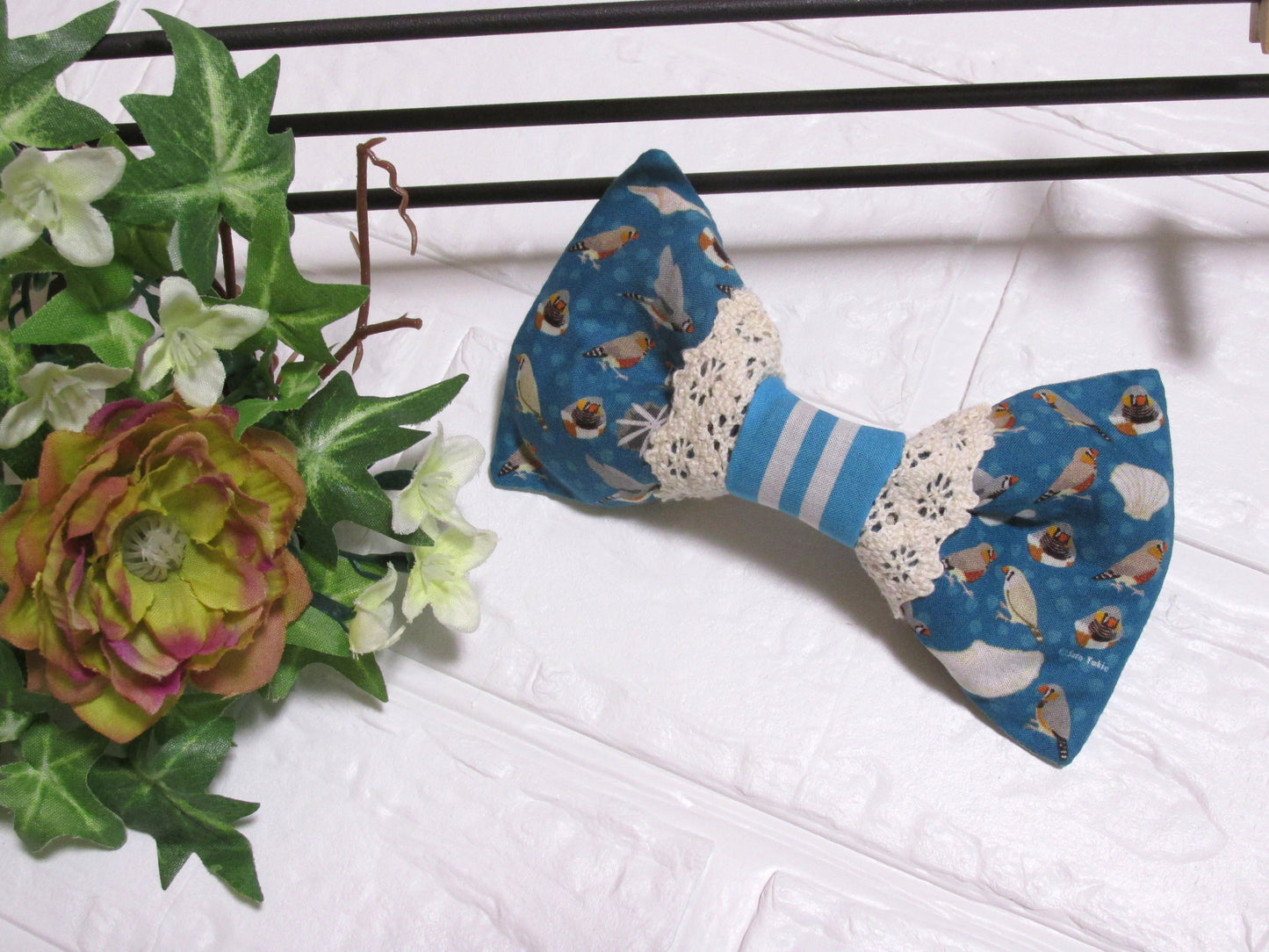 Zebra Finch Ribbon Barrette