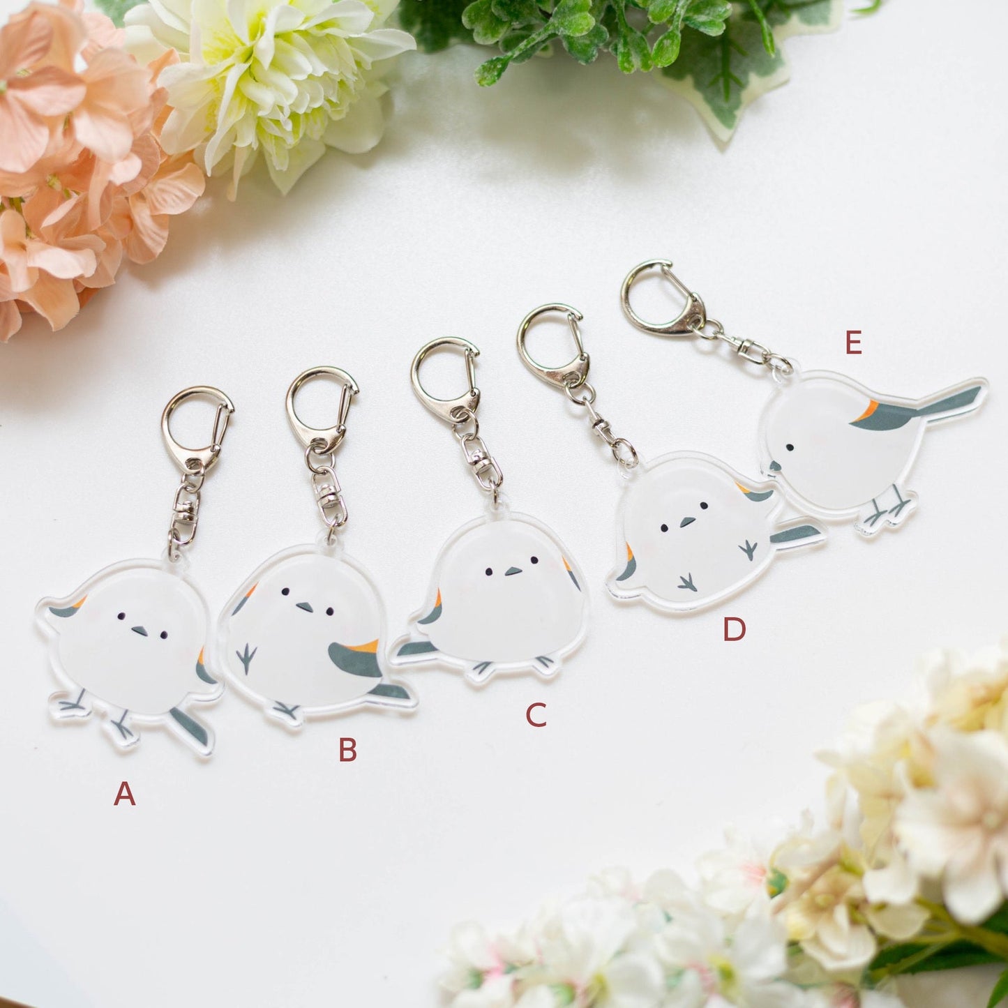 (Made-to-order requests are currently closed. Please wait until we reopen.) Made-to-Order Long-tailed Tit Acrylic Key Holder