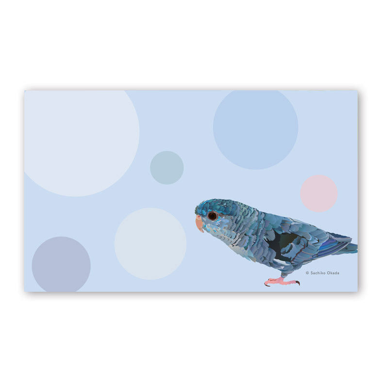 Set of 10 Barred Parakeet Mini Message Card