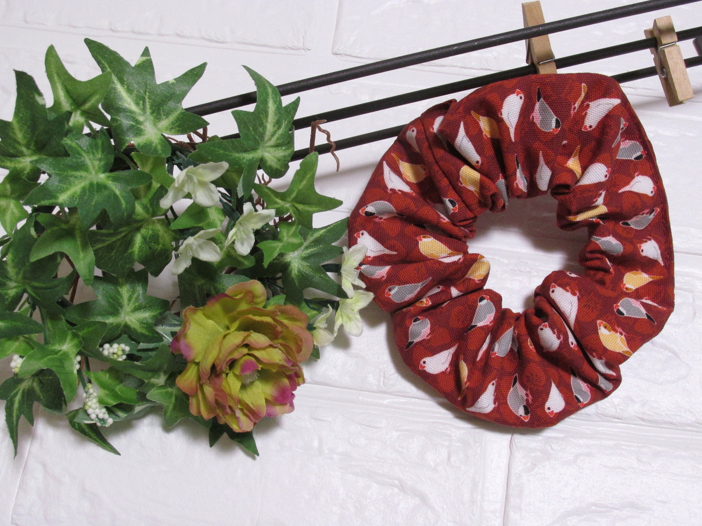 Java Sparrow  Handmade Cotton Scrunchie 3