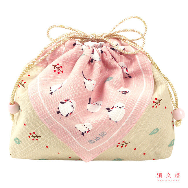 Long-tailed Tit Drawstring Bag for Lunch Box