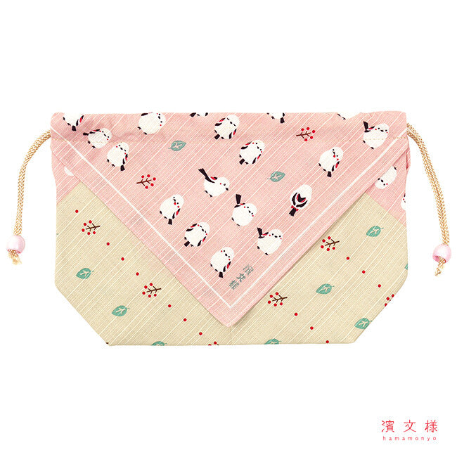 Long-tailed Tit Drawstring Bag for Lunch Box