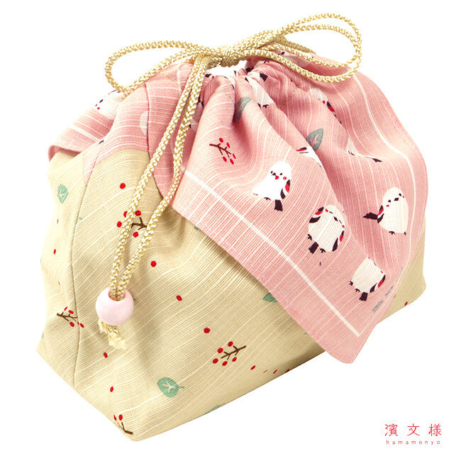 Long-tailed Tit Drawstring Bag for Lunch Box