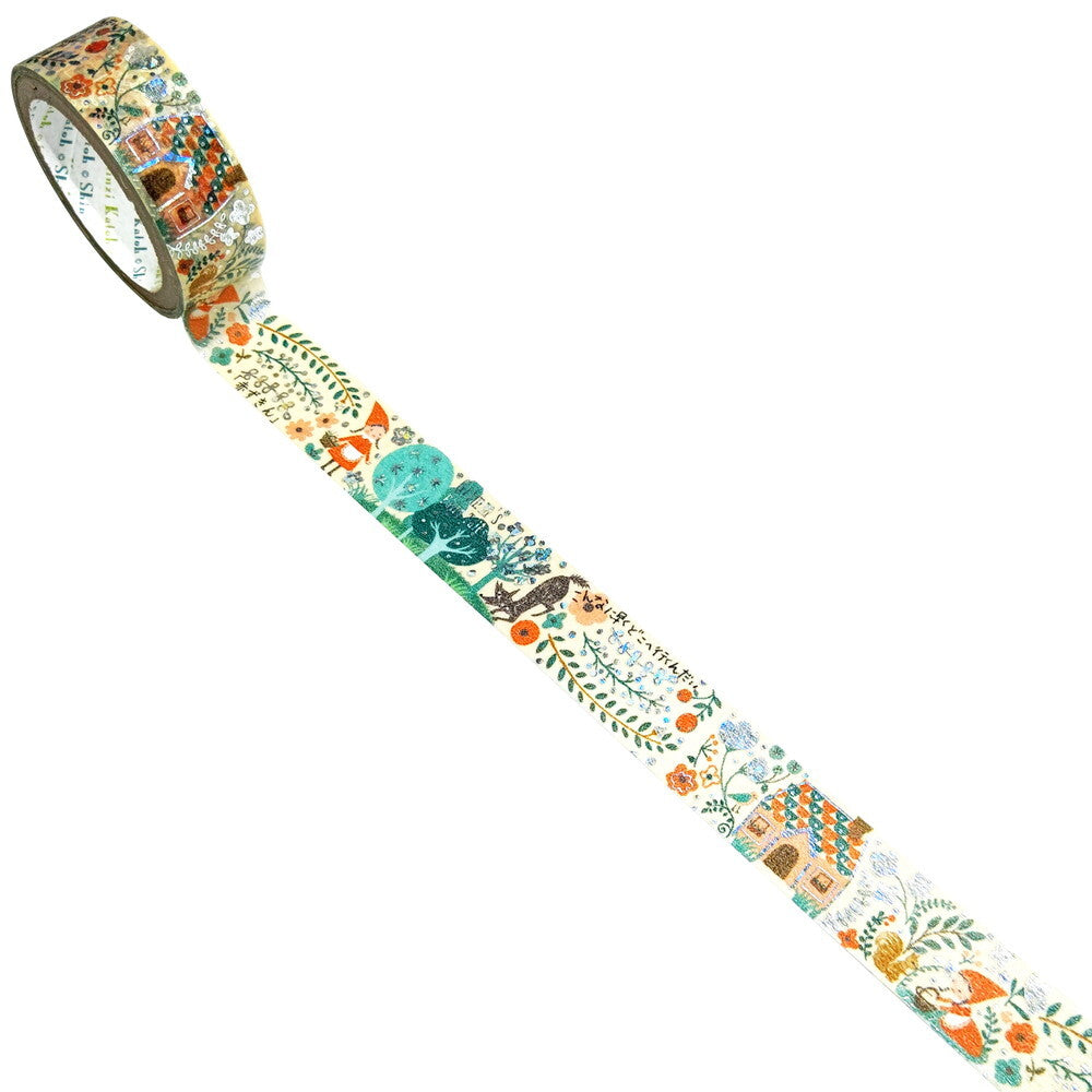 Little Red Riding Hood Silver Glitter Japanese Washi Tape