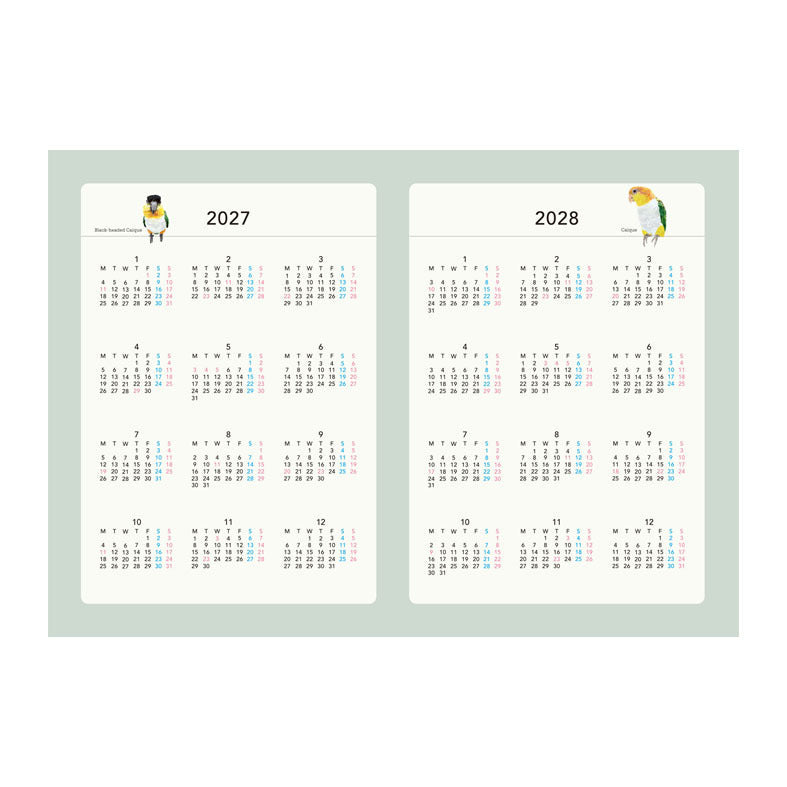 2027 Beautiful Birds Planner Diary Schedule Book A6 size (December 2026 Start)