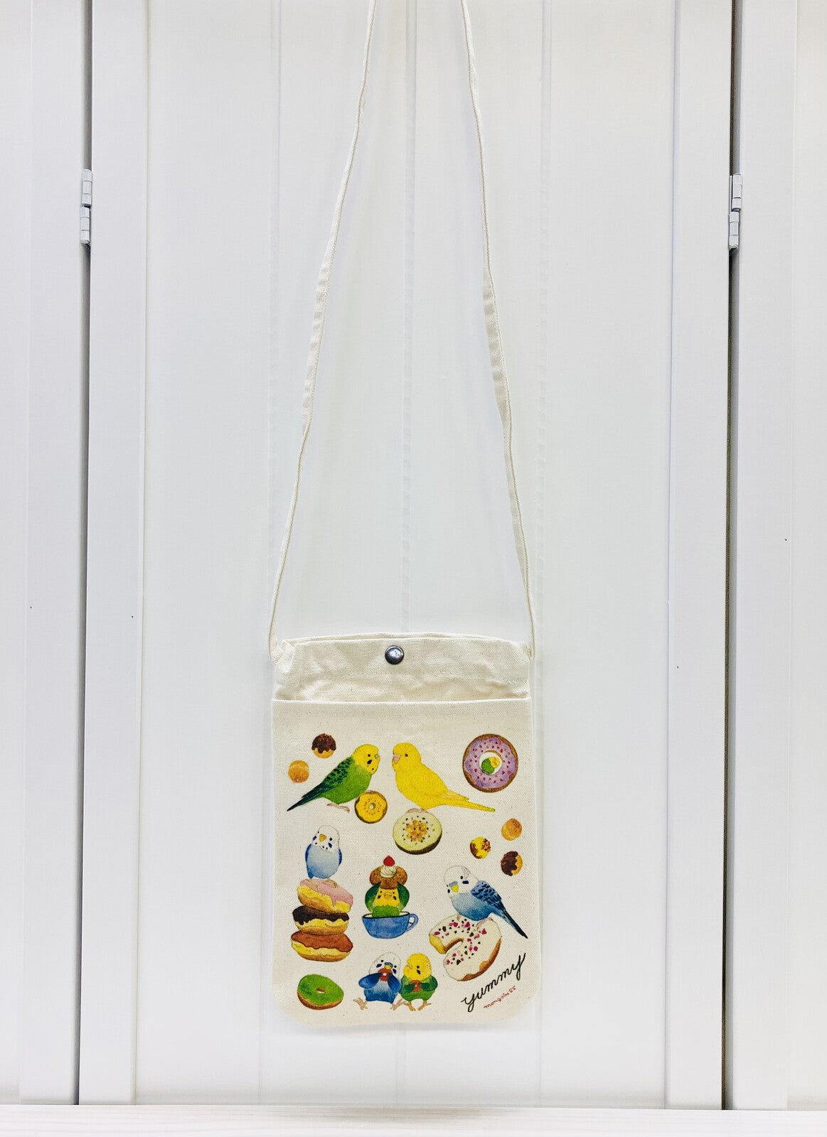Budgie Donut Small Cotton Crossbody Bag