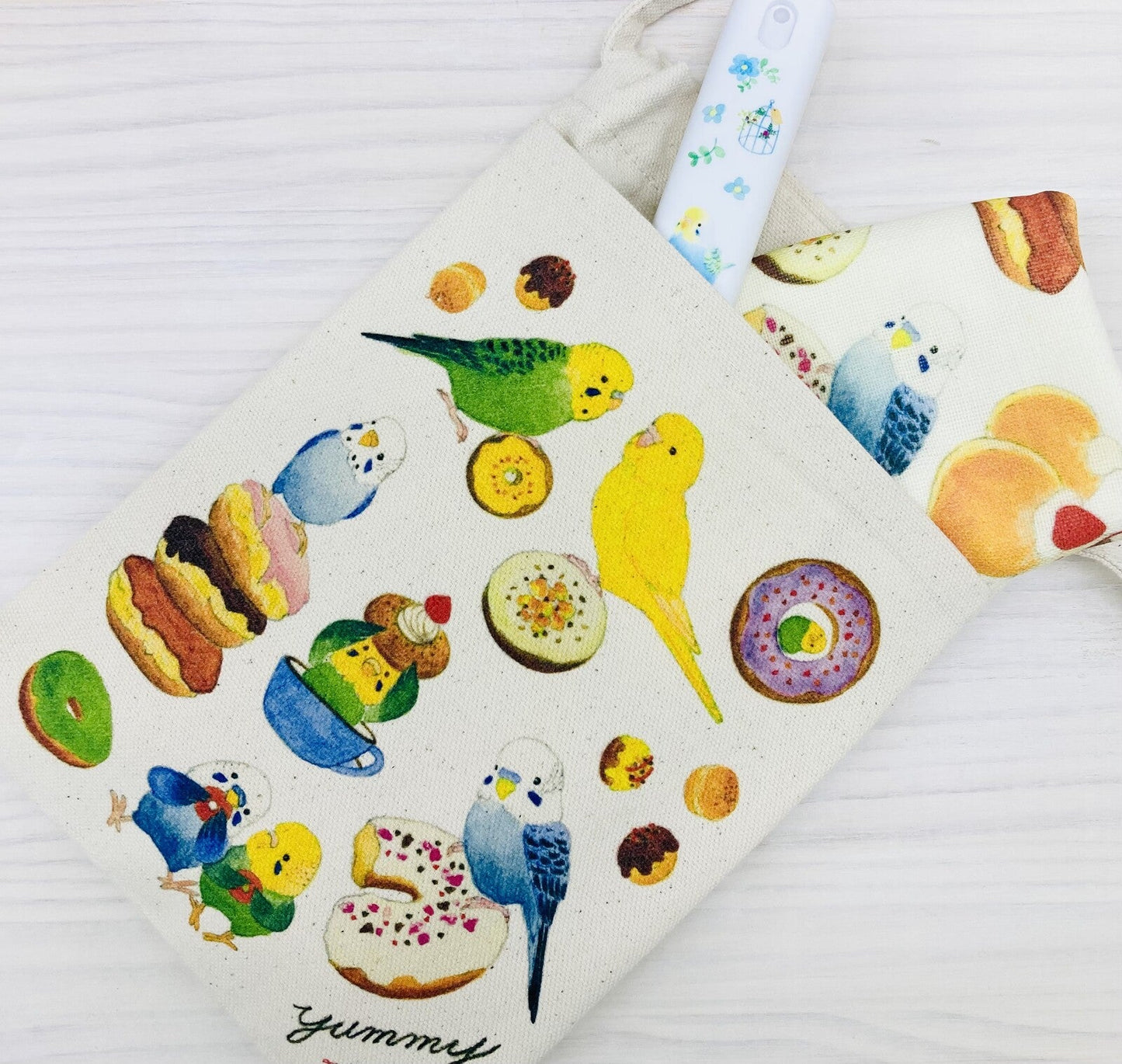 Budgie Donut Small Cotton Crossbody Bag