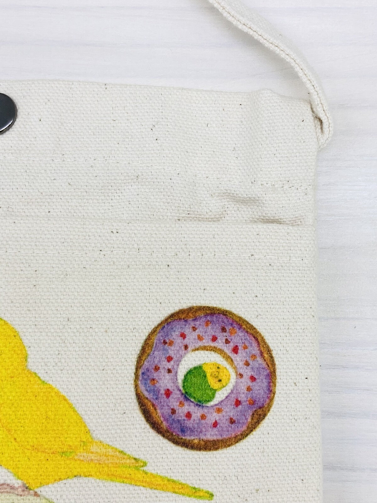 Budgie Donut Small Cotton Crossbody Bag