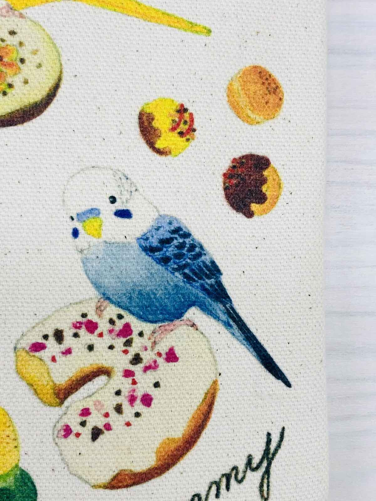 Budgie Donut Small Cotton Crossbody Bag